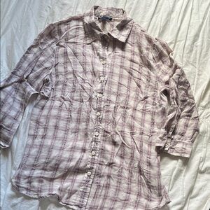GAP Casual Plaid Shirt - Light Purple